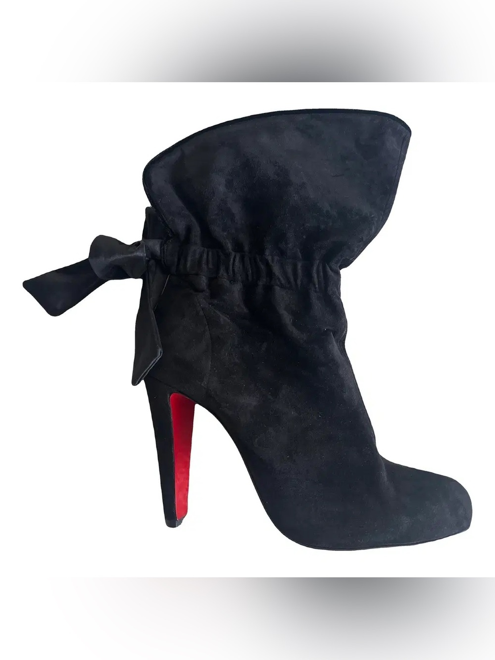Christian Louboutin Kristofa 100 Black Suede Ankle Boots Size 37
